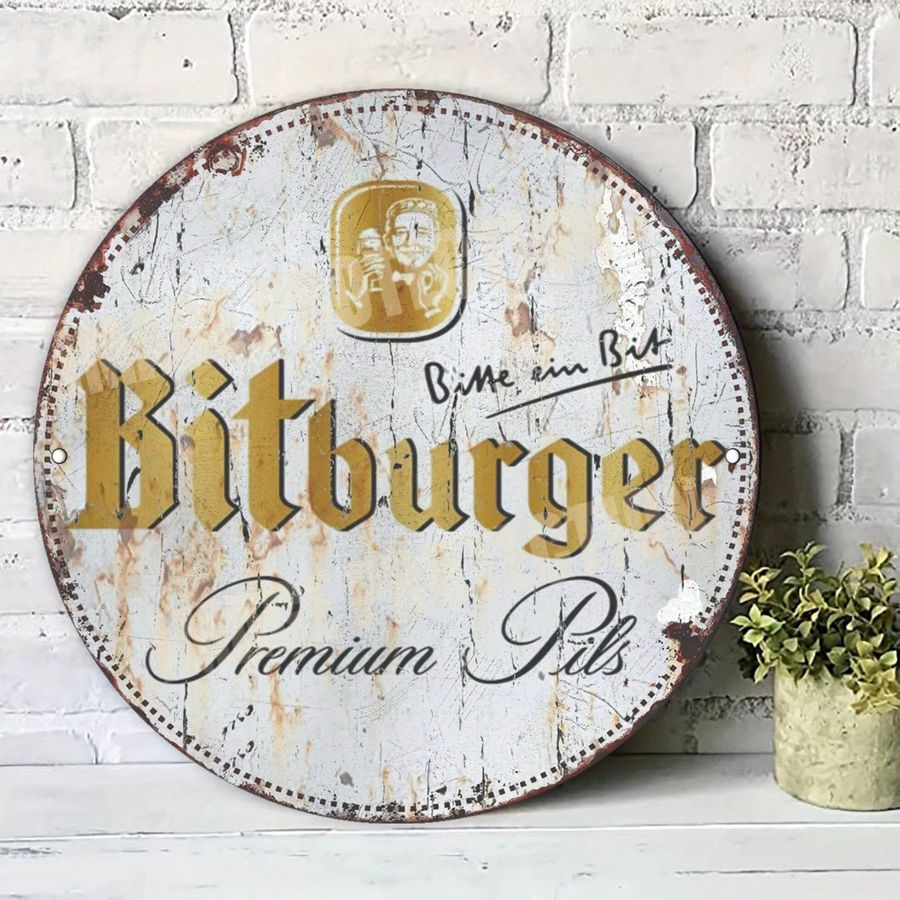 Bitburger Premium Beer Vintage Aluminium Metallschild Wandkunst Dekor B/H: 20 x 20 cm - Bild 2