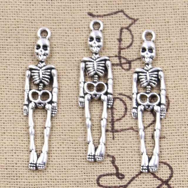 eunwol Anhänger Totenkopf Skelett, Silber, Unisex - Bild 1