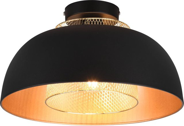 Reality Deckenleuchte Punch im Industrial Look, Schwarz matt, Durchmesser: 35 cm - Bild 1