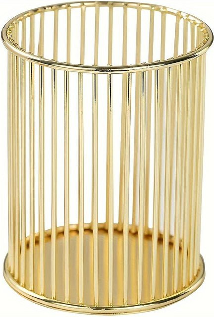 YC Direct Schreibtisch Organizer aus Metall in Gold, Mehrzweck Büro Aufbewahrungsbox und Stiftebecher mit mehreren Fächern - Bild 1