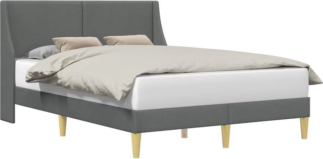 vidaXL Bettrahmen mit Kopfteil und Verbindungsplatte in Dunkelgrau, Modernes Design aus Sperrholz mit Stoffmuster, Breite: 280 cm, Höhe: 230 cm - Bild 1