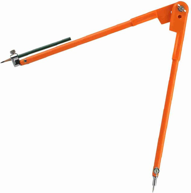 Multifunktionswerkzeug Holzbearbeitung Großer Zirkel als Planungsdrahtlehre und einstellbarer Teiler aus Stahl in Orange - Bild 1