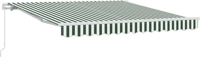 vidaXL Markise aus Polyester in Grün und Weiß mit Handmechanismus, B/T/H: 300 x 250 x 165 cm - Bild 1