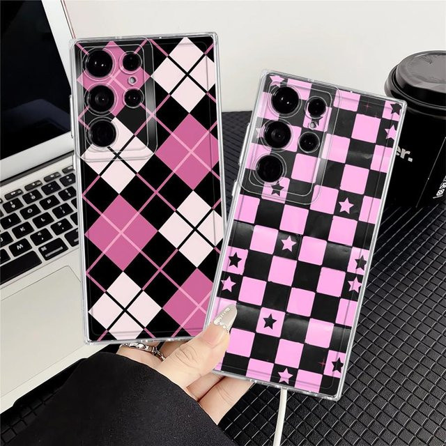 Samsung Handyhülle Soft Cover für Galaxy Note 20 Ultra S24 S23 Ultra S22 S21 S20 Plus in Rosa und Schwarz - Bild 1