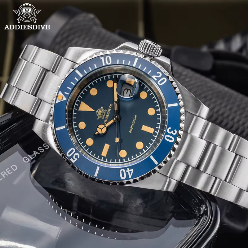 ADDIESDIVE Taucheruhr, Quarz, Edelstahl, Schwarz, Herren - Bild 3