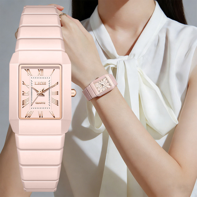 LIGE Armbanduhr, Keramik, Quarz, Damen, rechteckig - Bild 1