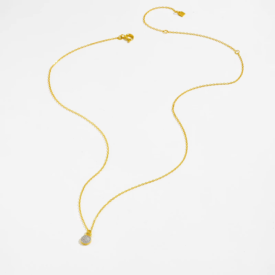 ANDYWEN Halskette mit Schloss-Anhänger, 925 Silber, Gold, Zirkonia, Damen - Bild 2