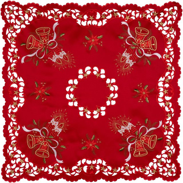 Mitteldecke Glockenspiel von viva domo in Rot und Gold, quadratisch, B/B: 85 x 85 cm - Bild 1