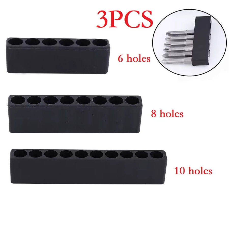 VIBRATITE Bit-Halter Set aus Kunststoff für Hex-Schaft Schraubendreher und Bohrer mit 6, 8 oder 10 Löchern zur Werkzeugorganisation - Bild 2