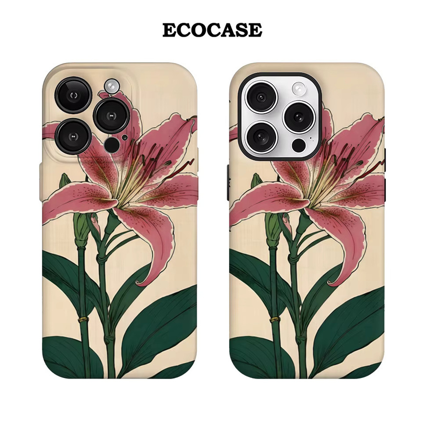 Oriental Lily Art Handyhülle für iPhone 11 bis iPhone 17 Pro Max Plus mit doppelschichtiger Rückseite in Multicolour - Bild 2