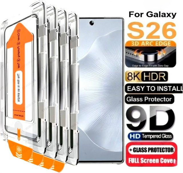 4er-Pack Displayschutz Glas für Samsung Galaxy S26 S25 S24 S23 S22 S21 Ultra Plus Edge mit Ein-Klick-Installation, transparent - Bild 1
