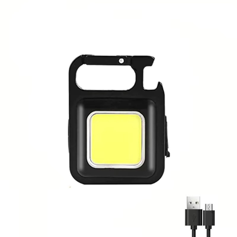 Wiederaufladbare LED COB Schlüsselbund Taschenlampe mit Magnet in Schwarz - Bild 7