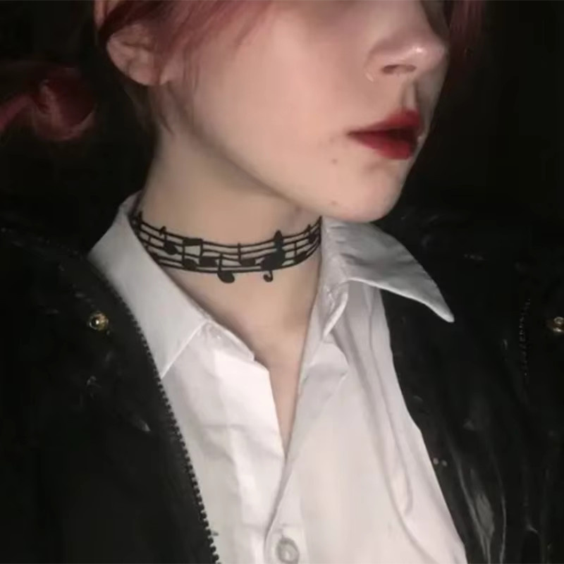 RscvonM Halskette, schwarz-weiß, Musiknoten, Spitzen-Choker, Kinder - Bild 4
