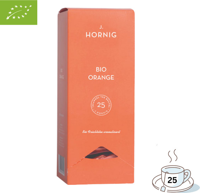 J. Hornig Früchtetee Blutorange, Teebeutel, 25 Stück, 100 g - Bild 1