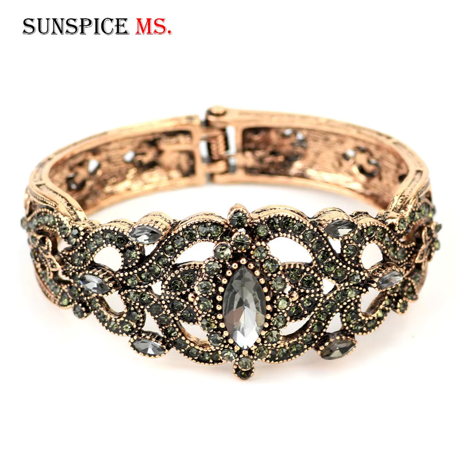 Sunspicems Armband, grau Kristall, Goldfarbe, Damen - Bild 2