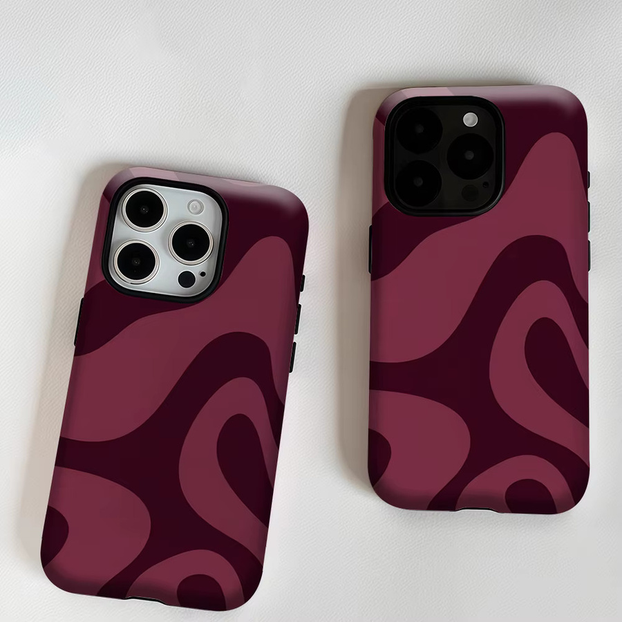 Potdemiel Burgundy Flow magnetische Handyhülle für iPhone 17 16 15 14 13 Pro Max Plus, robuste doppelschichtige Schutzhülle in Rot - Bild 6