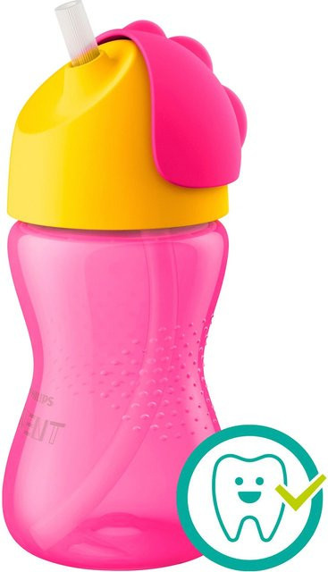 Philips Avent Trinklernbecher mit Strohhalm SCF798/02, Pink, 300 ml, auslaufsicher und spülmaschinenfest - Bild 1