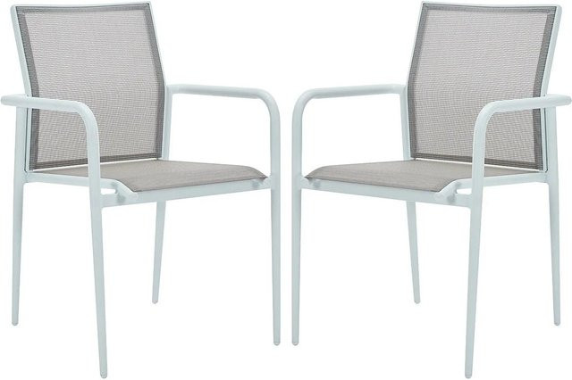Vente-unique Gartenstuhl Yoha in Weiß mit Textilene und Aluminium, stapelbar - Bild 1