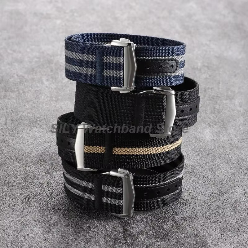 Omega Uhrenarmband Nylon, Schwarz, Unisex - Bild 1