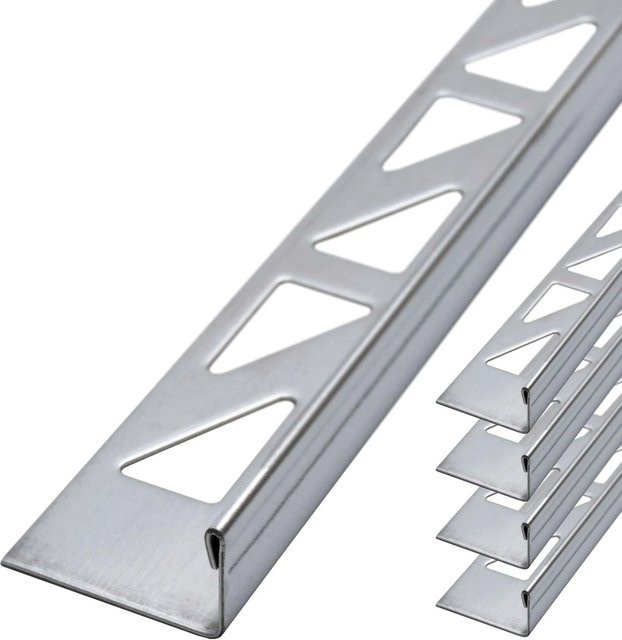 Dalsys Fliesenschiene L-Profil aus Edelstahl in Silber, poliert, B/H: 8 mm x 5 mm, Länge: 2,5 m - Bild 1