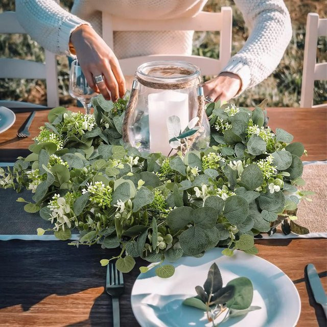 TTCY Künstliche Blattgirlande in Grün als Dekoration für Hochzeit, Garten und Zuhause - Bild 1