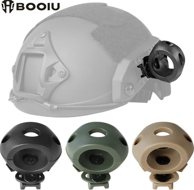 BOOIU Helm-Taschenlampen-Halter-Clip in Schwarz für schnelles taktisches Helm-Mount-Klemmadapter mit 60-Grad-Universal-Schienen-Helm-Zubehör - Bild 1