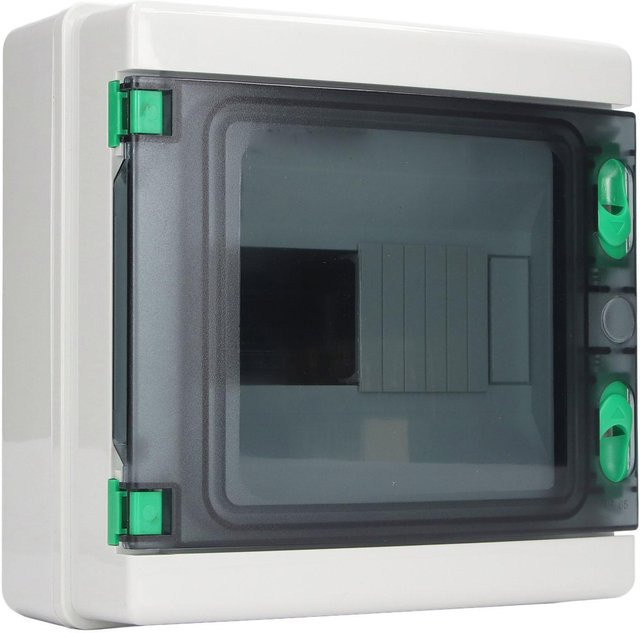Verteilerschutzkasten 8-fach IP65 Wasserdicht aus Kunststoff für DIN-Schienenmontage in Weiß und Transparent für Außen und Innen - Bild 1