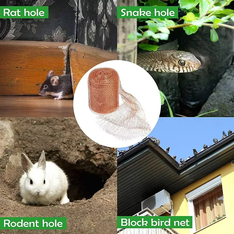 Kupferdrahtnetz als Signalabschirmung und Schädlingsschutz gegen Schnecken und Nagetiere, Farbe: Gold - Bild 5