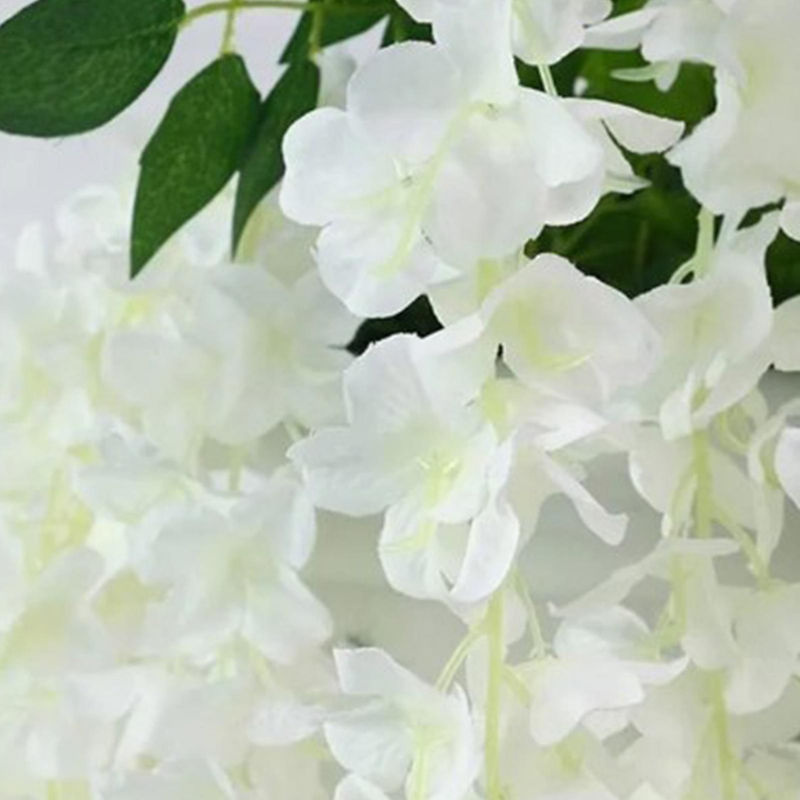 Tooarts Künstliche Glyzinien in Weiß, 12er Set hängende Textil-Blumen zur Dekoration für Hochzeiten und Außenbereiche - Bild 2