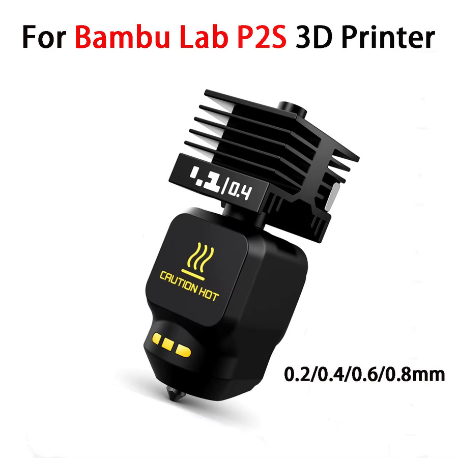 Bambu Lab Hotend-Kit für P2S mit Hochgeschwindigkeitsdüsen aus gehärtetem Stahl in Schwarz, Set mit 0,2 mm, 0,4 mm, 0,6 mm und 0,8 mm für FDM 3D-Drucker - Bild 4