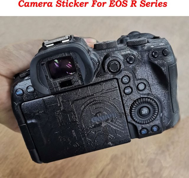 Schutzhülle als Vinyl-Aufkleber für Canon EOS R Serie (R RP R5 R6 R6II R7 R8 R10 R50 R5C) in Schwarz - Bild 1