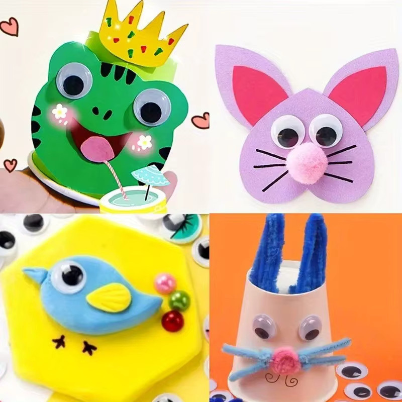 700 Stück selbstklebende Kulleraugen in Schwarz und Weiß für DIY-Handwerk mit Aufbewahrungsbox - Bild 3