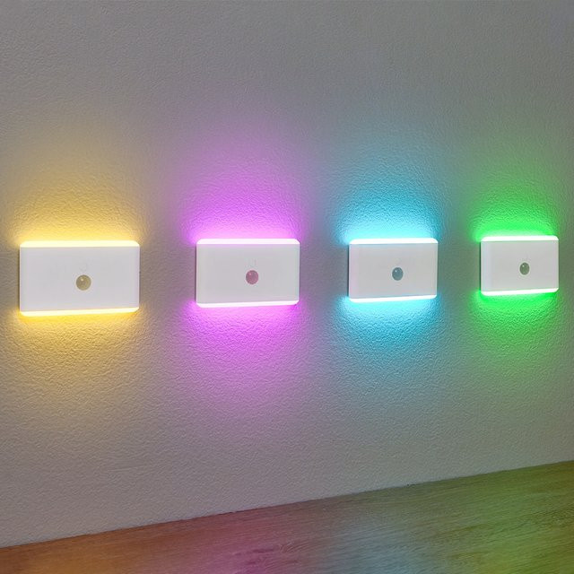 CHOUDAO TECH LED-Nachtlicht mit Bewegungssensor und USB-Aufladung, Farbwechselnde RGB-Ambientebeleuchtung in Weiß für Wohnzimmer und Flure - Bild 1