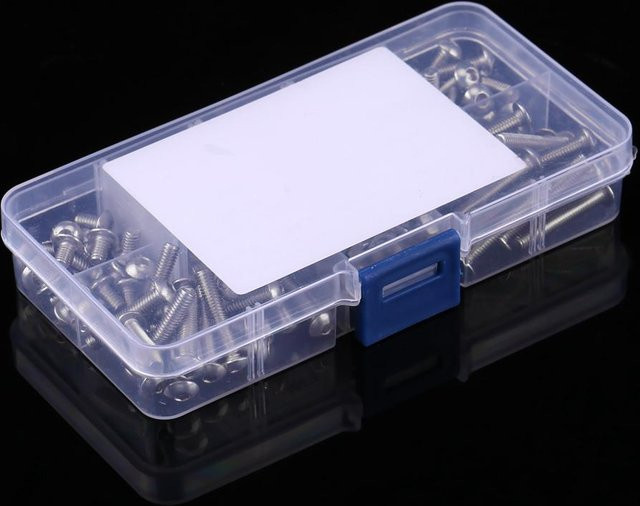 Fishine M4 Innensechskant Linsenkopfschrauben und Muttern Set aus Edelstahl SS304 in Silber, 170 Stück - Bild 1