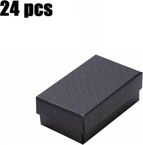 24 Stück Schmuckschatullen von SZ-Damai mit schwarzem Diamantmuster in Schwarz - Bild 1