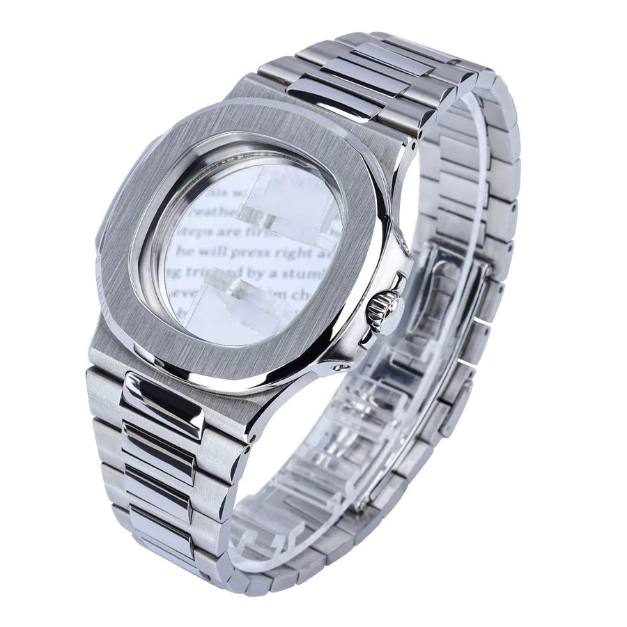 FEIYASHI Uhrenzubehör Saphirglas, Edelstahl, Silber, 43,3 mm - Bild 2