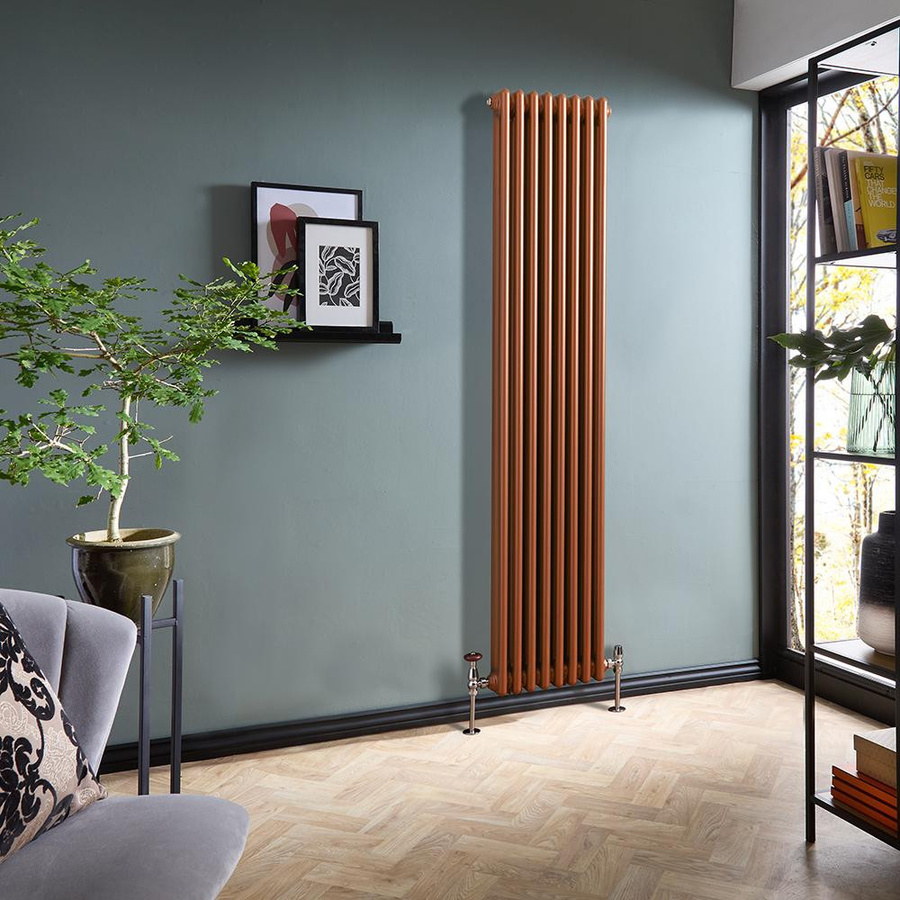 Hudson Reed Gliederheizkörper Regent 2-säulig vertikal in Kupfer, Höhe: 180 cm, Breite: 38 cm - Bild 1