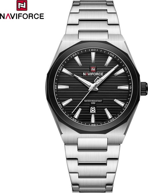 NAVIFORCE Armbanduhr, Quarz, Edelstahl, Schwarz, Herren - Bild 1