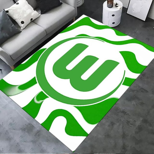 VfL Wolfsburg Teppich von On My Love Home, grün, rutschfest und waschbar, B/T: 120 x 80 cm - Bild 1