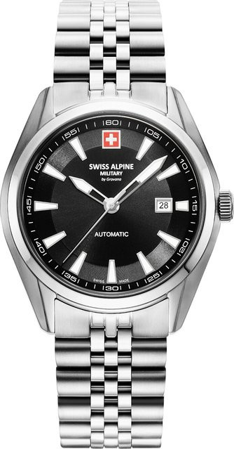 Swiss Alpine Military Herrenuhr Automatik, Edelstahl, 43 mm, Schwarz - Bild 1
