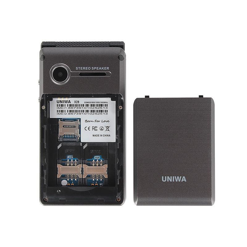 UNIWA X29 Klapptelefon mit zwei Bildschirmen in Gold für Senioren mit SOS-Funktion und lauter Ton - Bild 5
