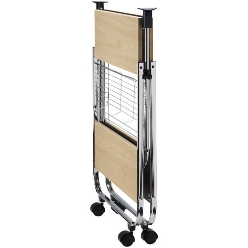 WENKO Servierwagen Deluxe aus MDF-Holzwerkstoff in Beige-Braun mit Rollen und klappbarer Platte, B/T/H: 70,0 x 68,0 x 40,6 cm - Bild 2