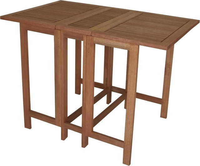 DEGAMO Doppel Klappentisch aus geöltem Eukalyptus, rechteckig, Braun, B/T/H: 107 x 65 x 74 cm - Bild 1