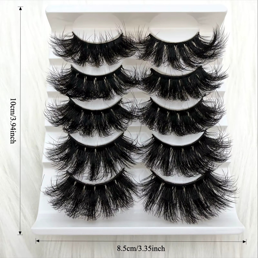 JIEFUXIN Künstliche Wimpern, Black, 5 Paar, Unisex - Bild 4