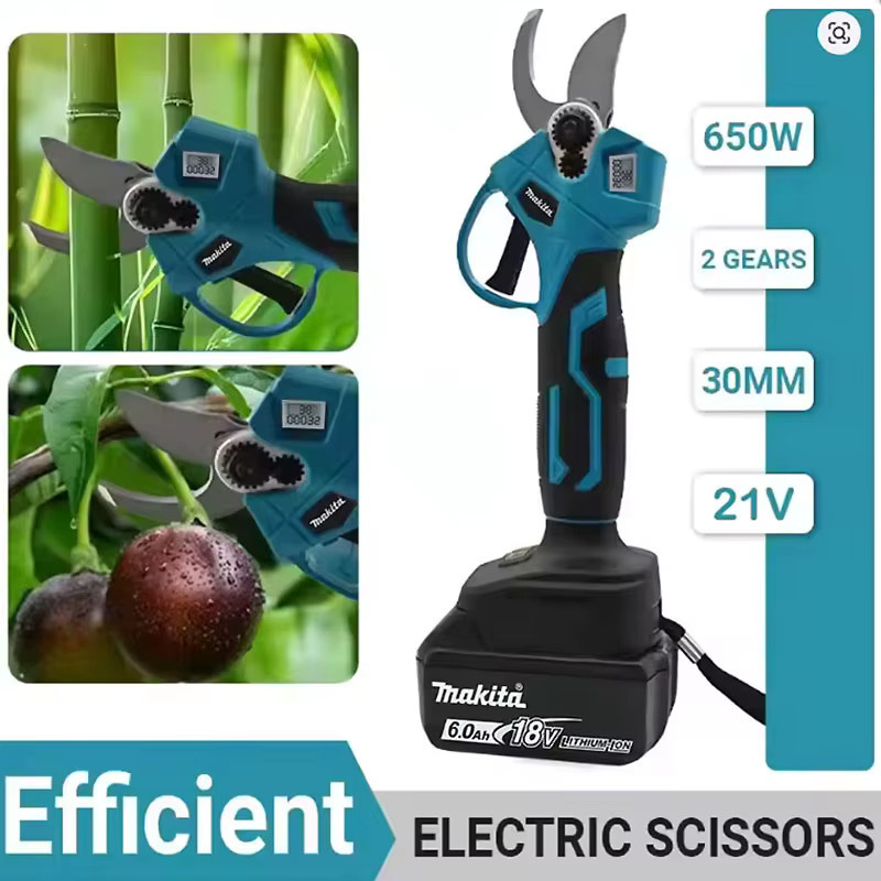 Makita Akku Gartenschere Blau Bürstenlose Elektrische Astschere mit Akku - Bild 2