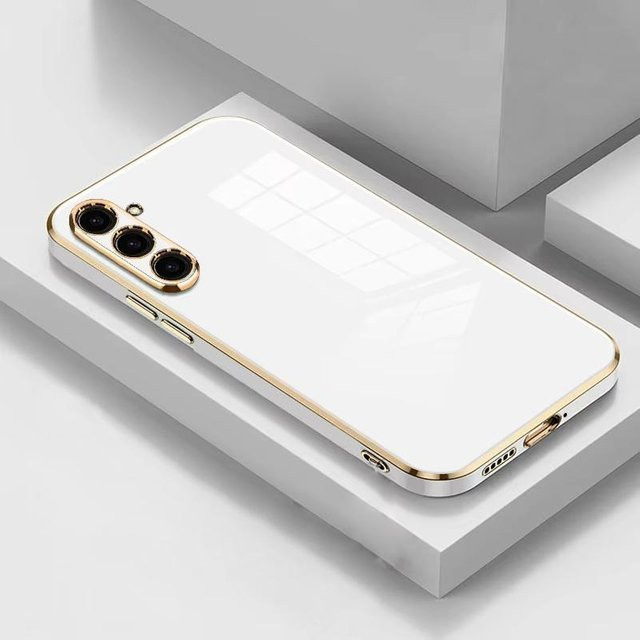 Luxus Galvanisiertes Silikon Case für Samsung Galaxy A-Serie 4G/5G in Weiß - Bild 1