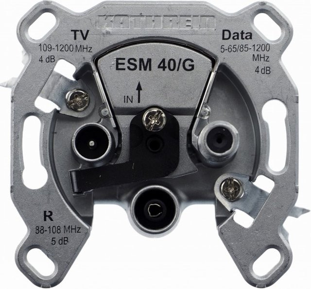 Kathrein BK-Modem-Steckdose ESM 40/G 3fach Einzeldose selektiv in Silber - Bild 1