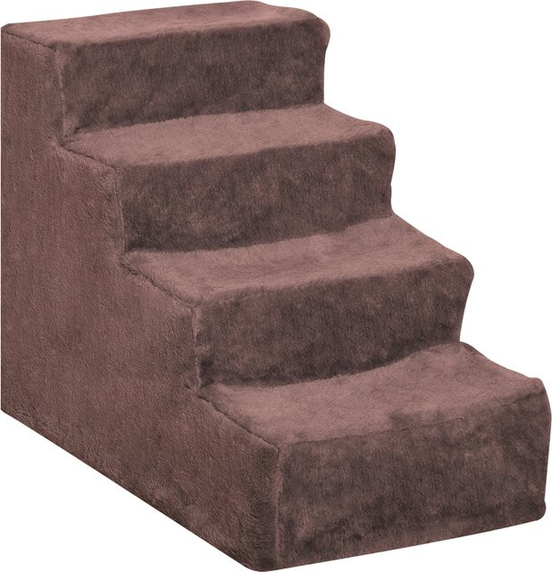 PawHut Hundetreppe mit 4 Stufen in Braun als Einstiegshilfe für Bett und Sofa, Höhe: 44 cm - Bild 1