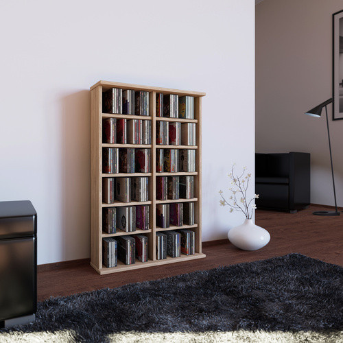 VCM Ronul CD DVD Regal aus Holzwerkstoff in Braun, B: 60 cm, H: 91,5 cm, T: 18 cm - Bild 2