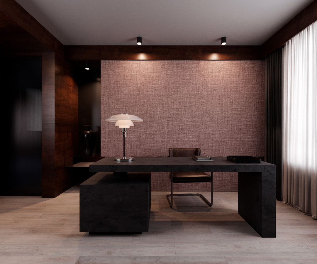 Arte Tapete Ovillo in Maroon mit abstraktem Design aus Vinyl - Bild 1